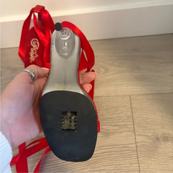 Pleaser Red Satin Heels - Picture 4 of 4